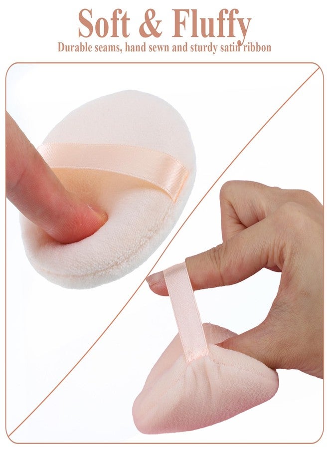 Xyembu 2 Pcs Powder Puffs, 3.15 Inch Body Puff and Container, Fluffy Powder-Puff, Portable Soft Cotton Powders-Puff, Travel Soft Washable Reusable Dusting Powder Puff for Body, Makeup Face(White, Skin Color) - Image 5